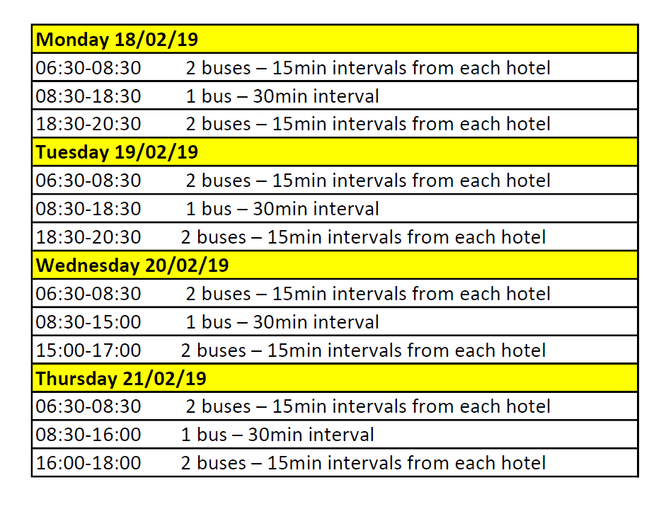 Updated Bus Schedule